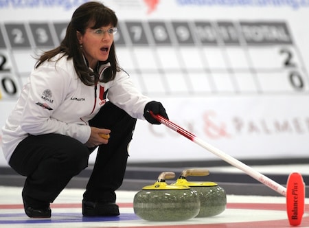 Alberta's Cathy King won gold at the 2013 World Seniors in Fredericton, N.B. (Photo, World Curling Federation)
